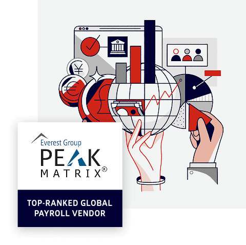 2025 Everest Group Peak Matrix Top-Ranked Global Payroll Vendor award badge